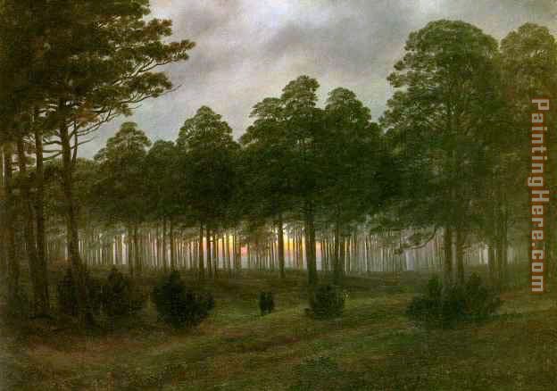 Evening painting - Caspar David Friedrich Evening art painting